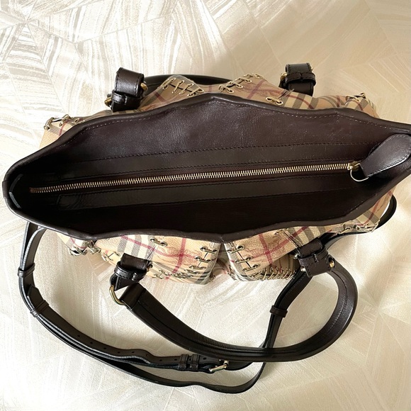 BURBERRY Haymarket Check Metal Stitch Lowry Shoulder Bag - Picture 5 of 15